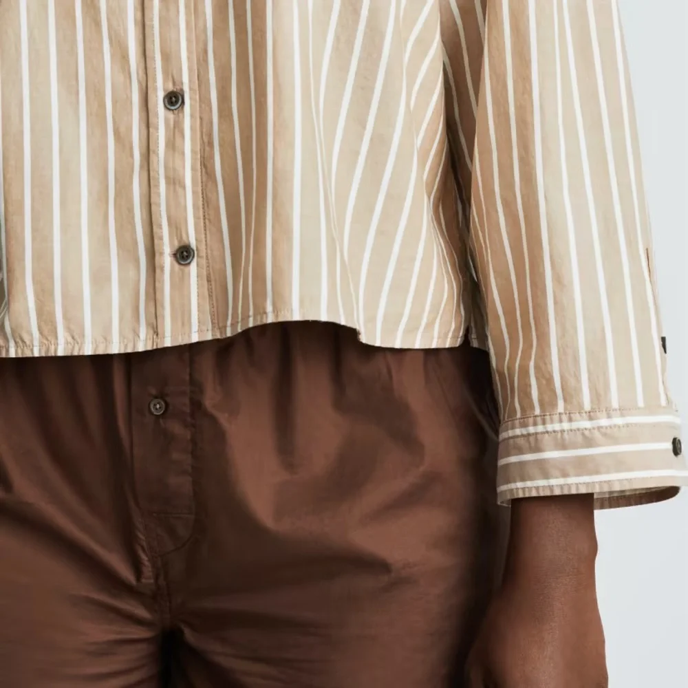 Everlane The Woven P.J. Top in Burn Stripe - Picture 6 of 6